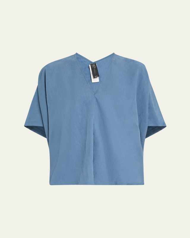 V-Neck Short-Sleeve Circle Top